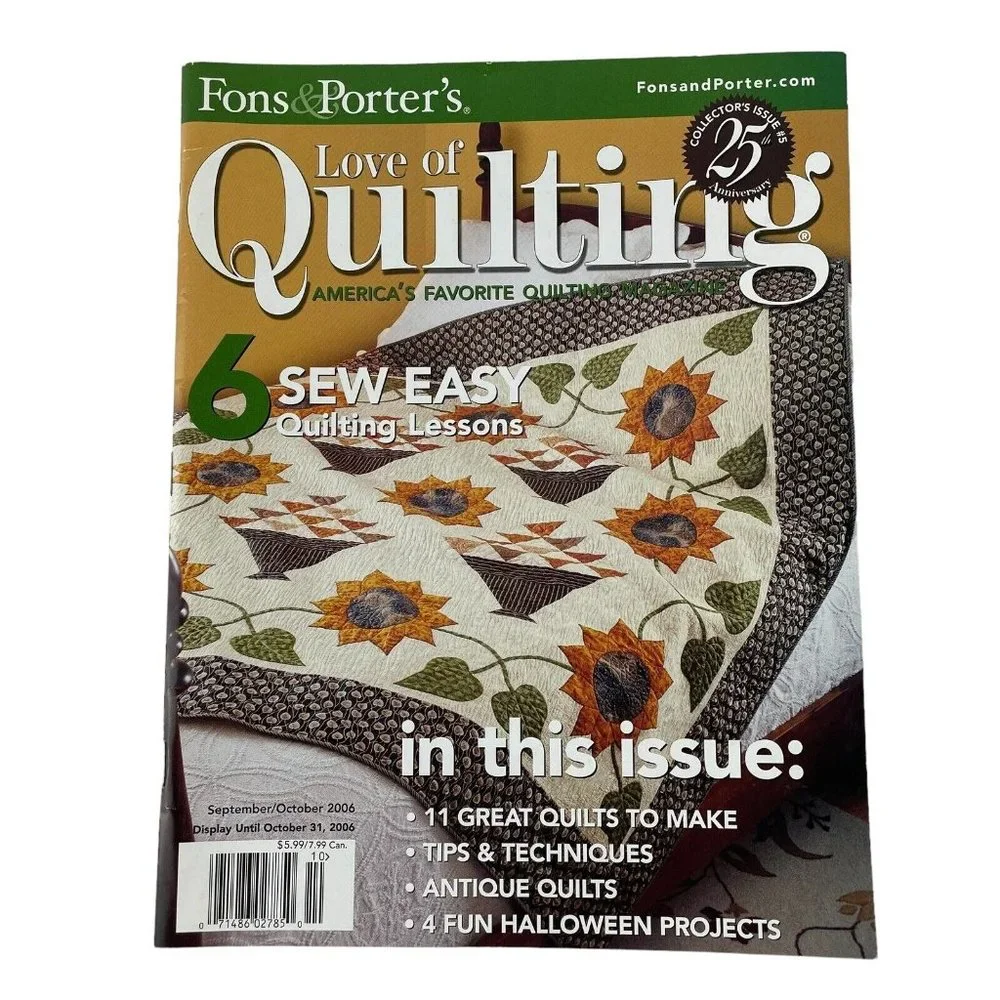 Fons & Porter Love of Quilting Magazine Lot‎ of 6 Full Year 2006